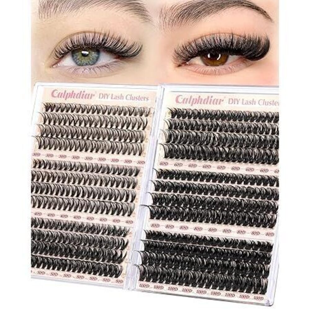 Calphidar Eyelash Clusters 30D+40D+50D+60D+80D+100D, Diy Curly Wispy Individual